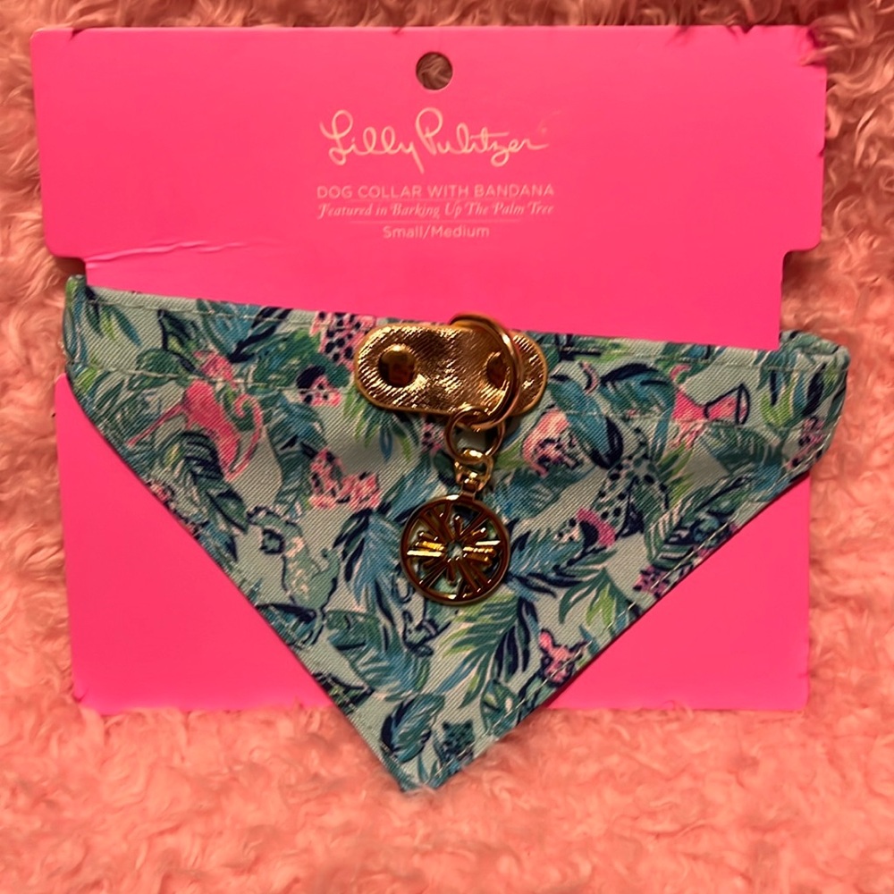 Lilly Pulitzer dog collar with bandana